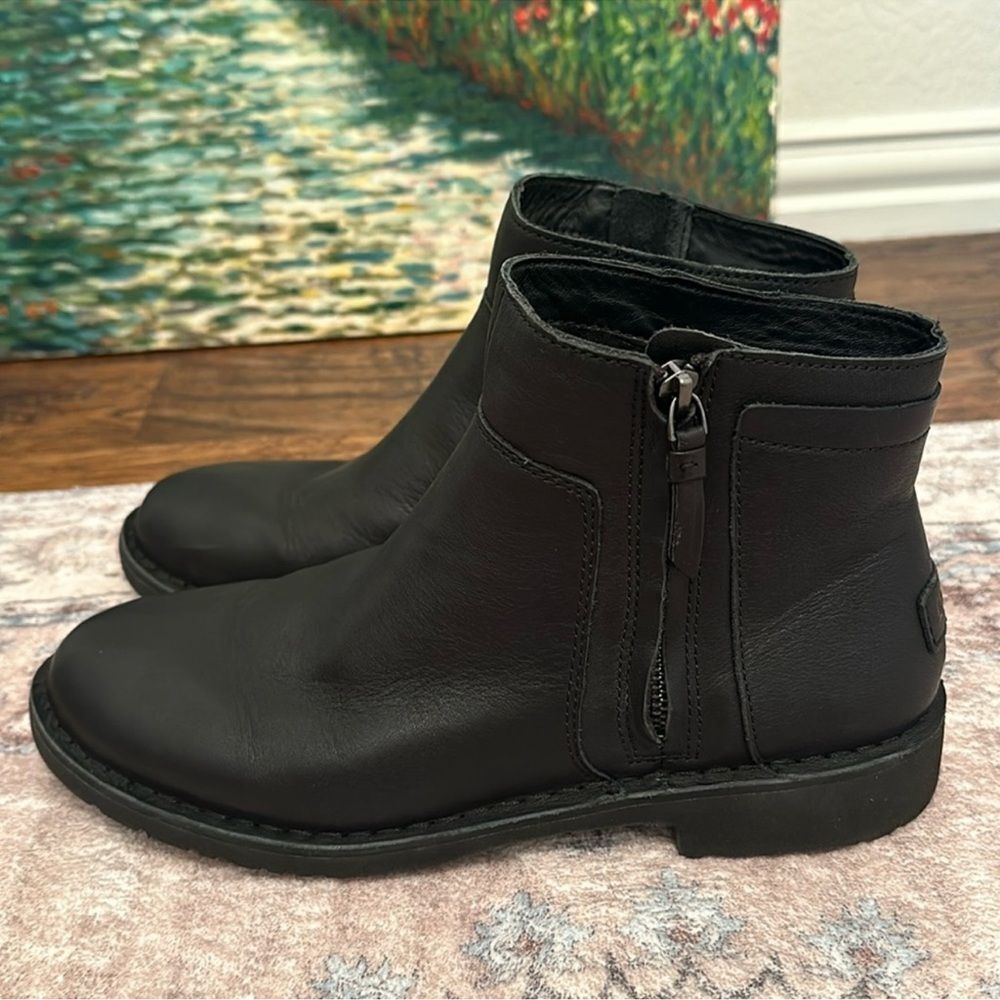 Black Leather Ankle Boots